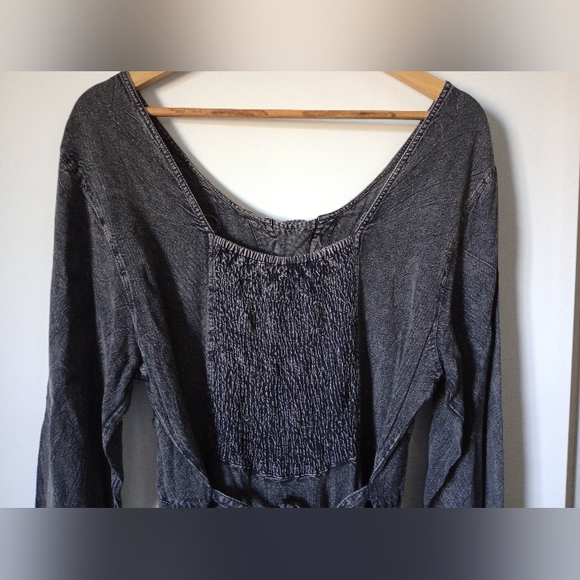 NWT Sacred Threads Gray Embroidered Boho Gypsy Dress Size L / XL - Picture 12 of 14